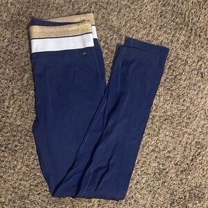 PINK Victoria's Secret Blue Leggings with Gold and White Accents